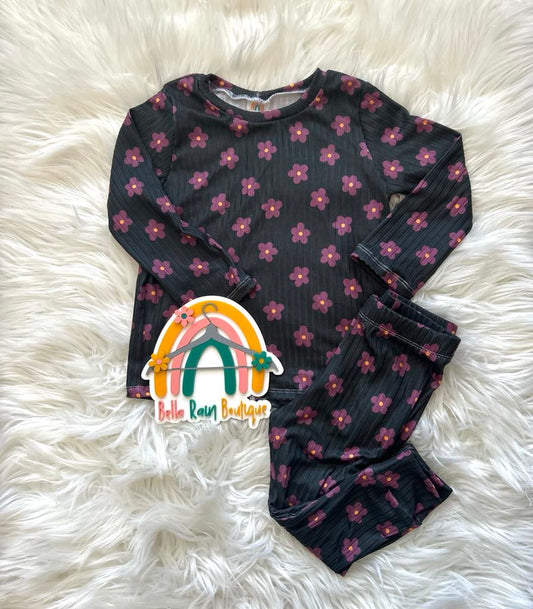 Purple & Orange Floral Lounge Set
